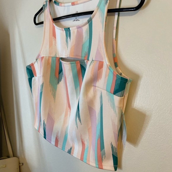 Decree Pink and Green Sleeveless Crop Tank Top Medium NWT - Picture 3 of 9